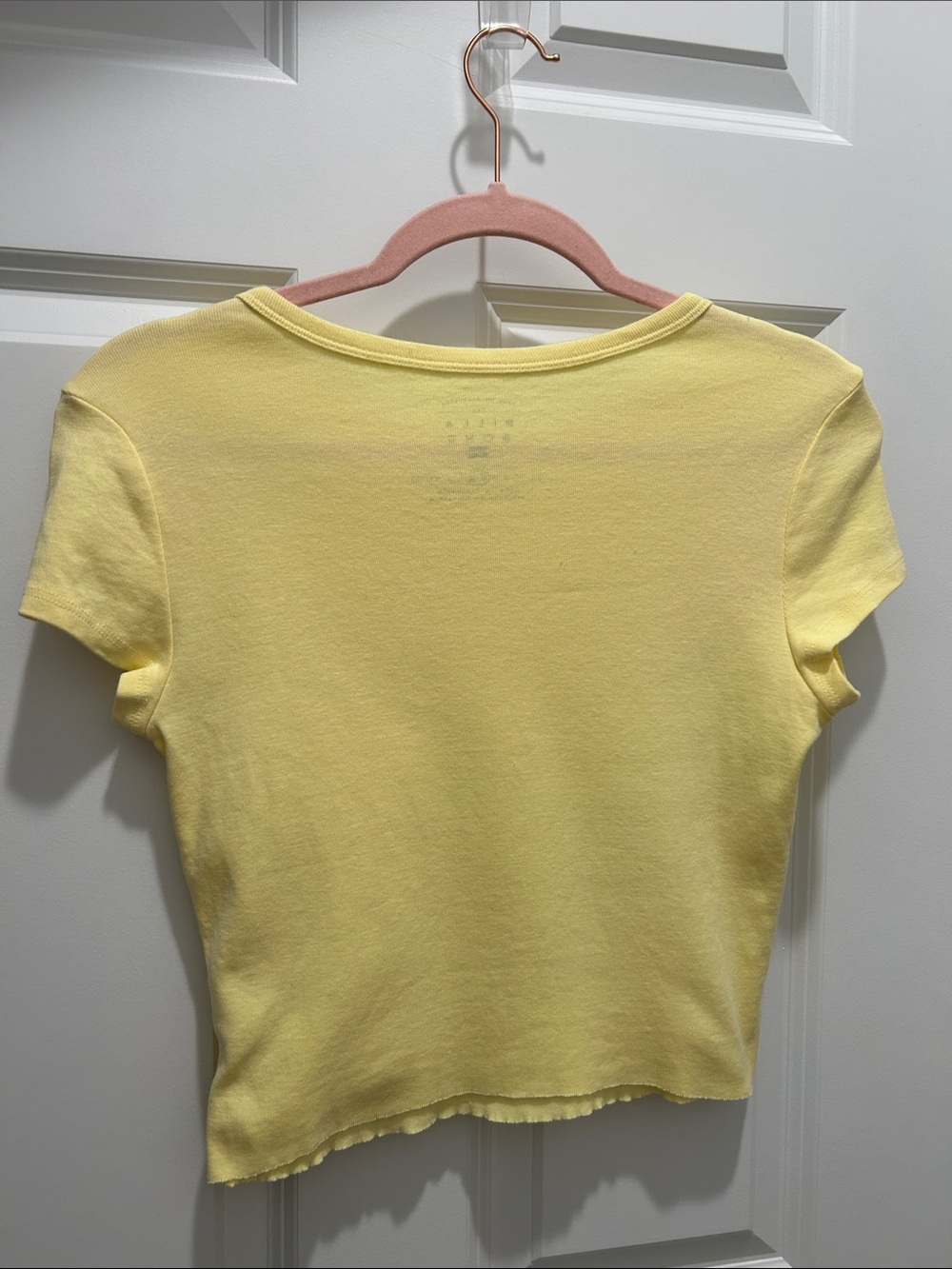 Billabong Bright Yellow Multi Colored Hibiscus Gradient Crop Tee Size Medium - Picture 6 of 6
